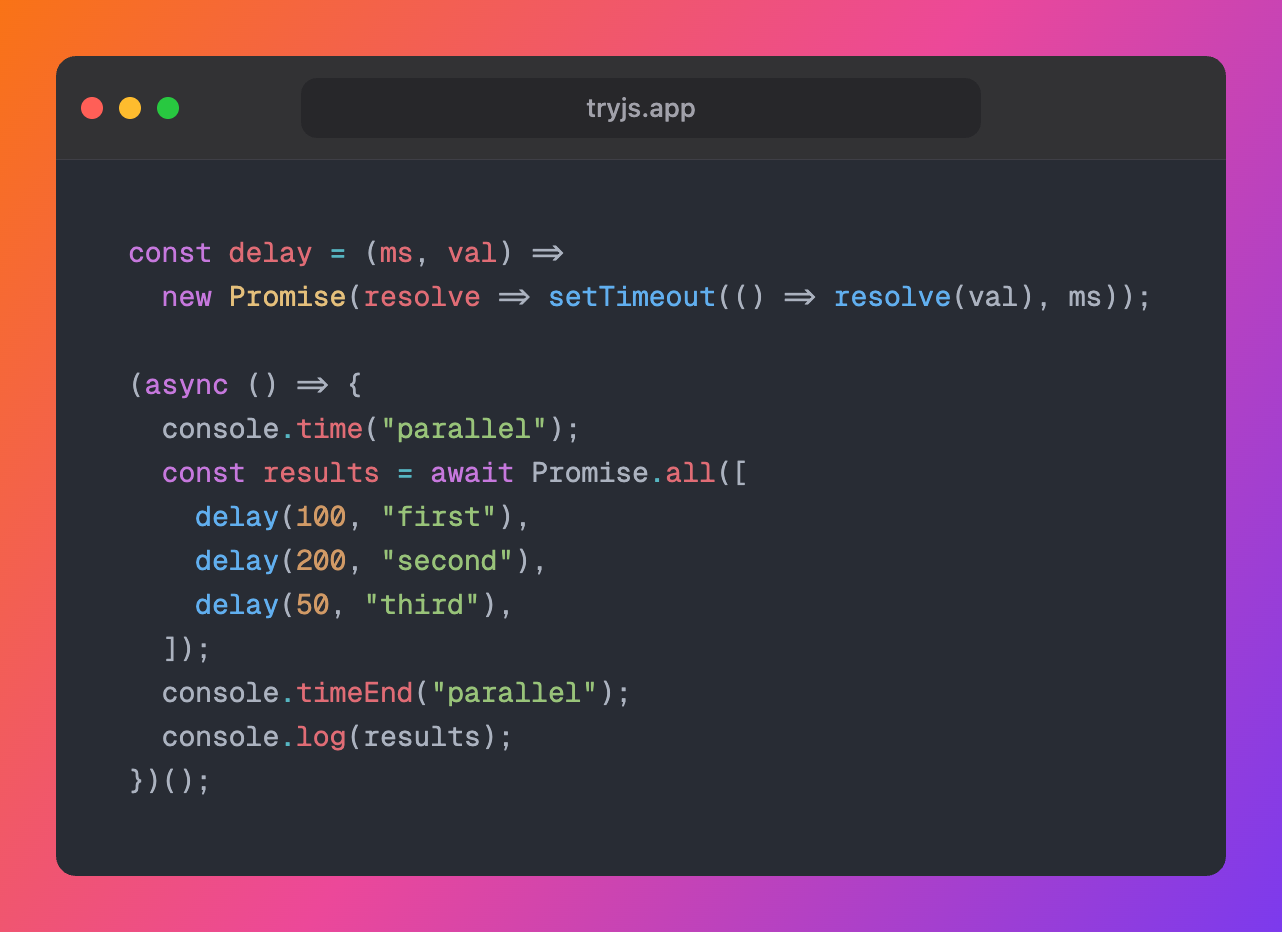 TryJS - Main product screenshot demonstrating key features and user interface