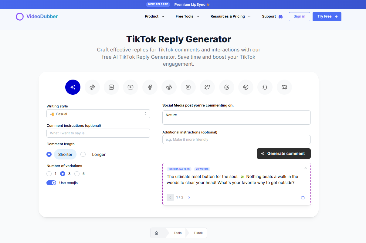 TikTok Reply Generator gallery image