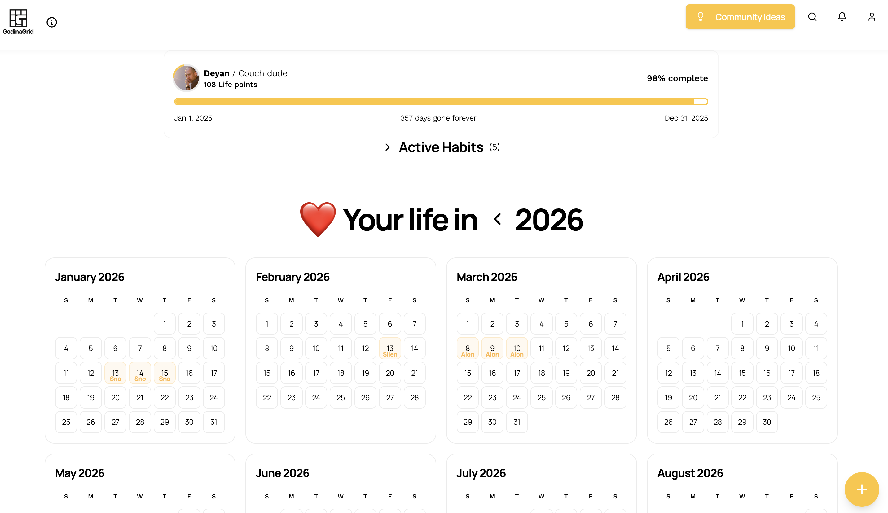 GodinGrid Calendar - Screenshot 3 showing product features and functionality