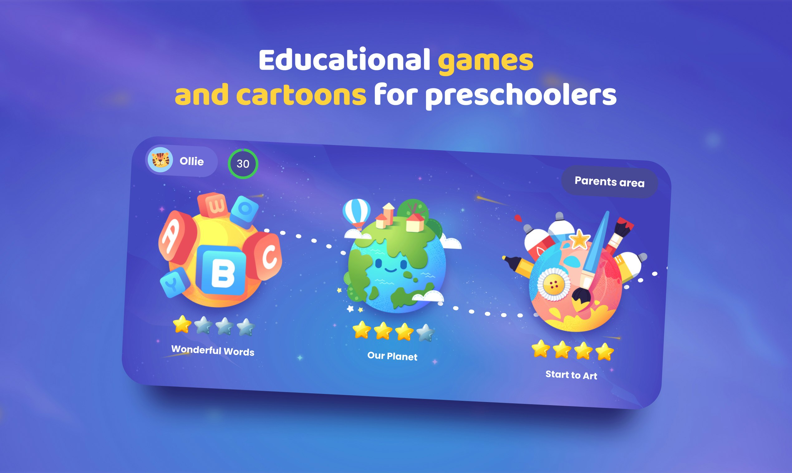 Mídia 2 de Fatapp: Woof e alegria - Divertido aplicativo educacional em pré -escola com desenhos e jogos em 3D