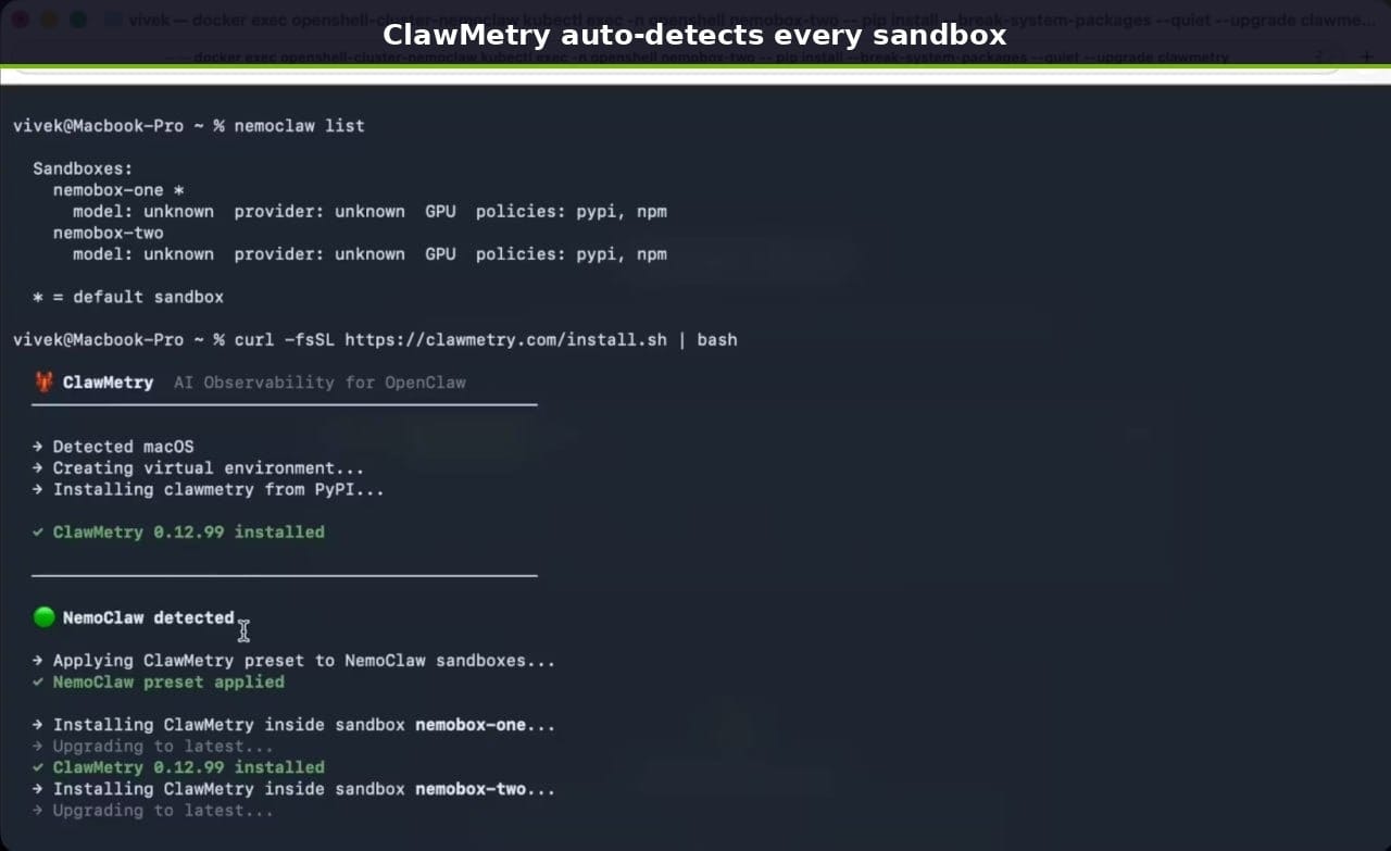 ClawMetry for NVIDIA NemoClaw gallery image