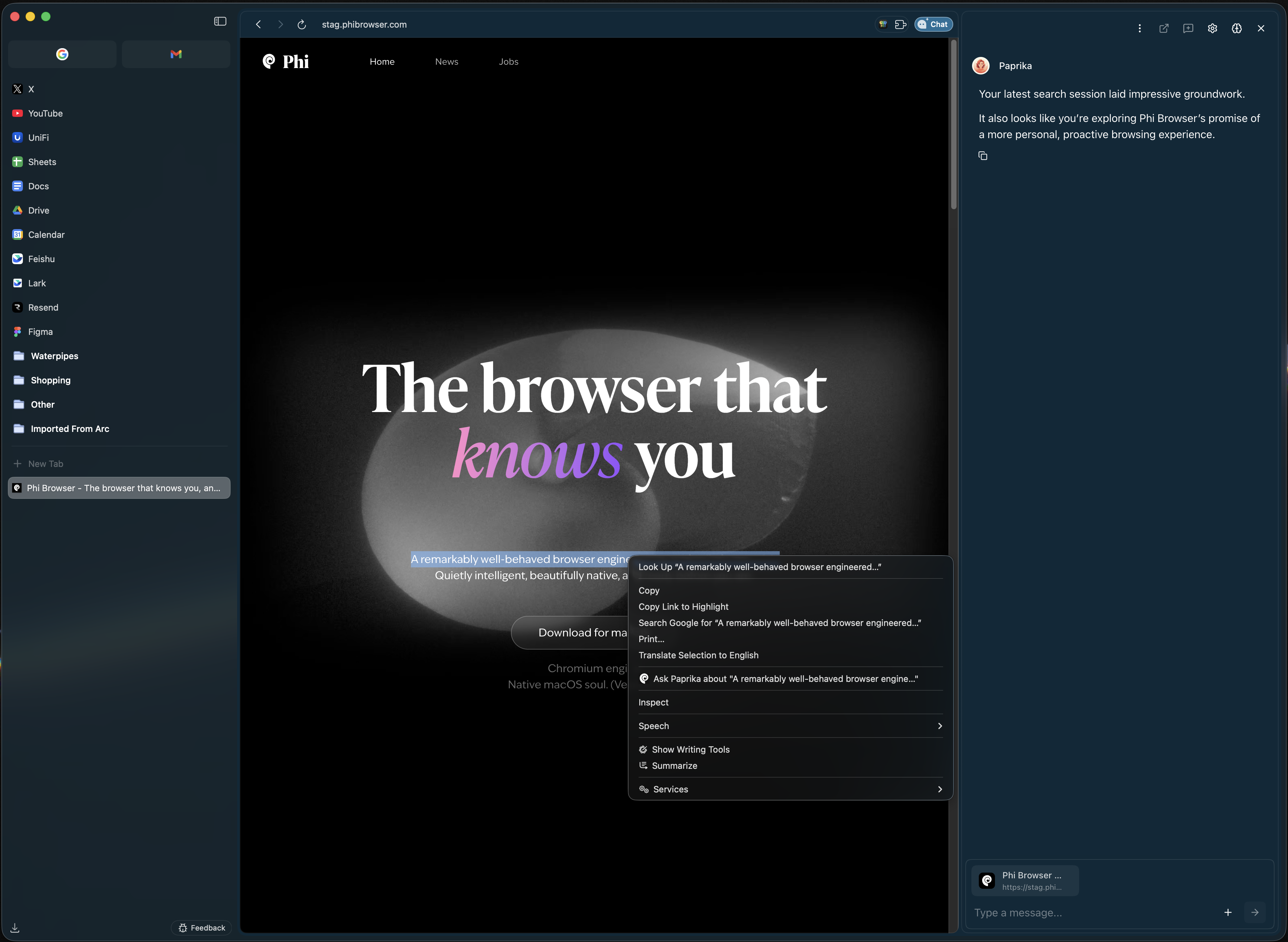 Phi Browser gallery image