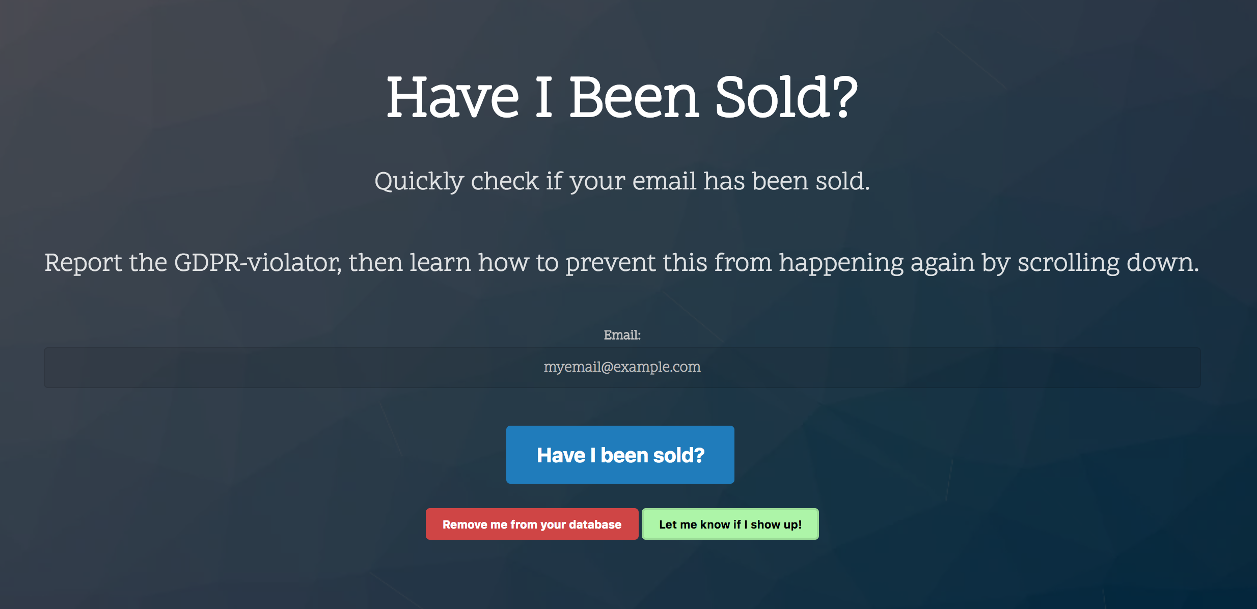 Have I Been Sold Check If Your Email Address Was Sold Without Permission Product Hunt