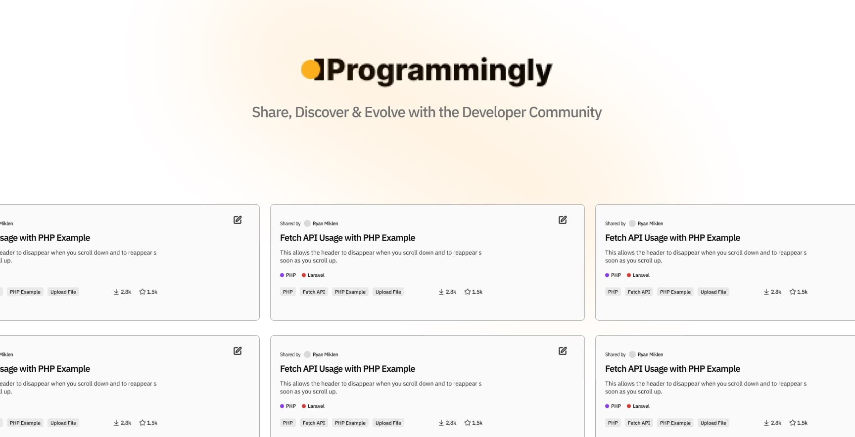 Programmingly.dev - Main screenshot showing features and interface