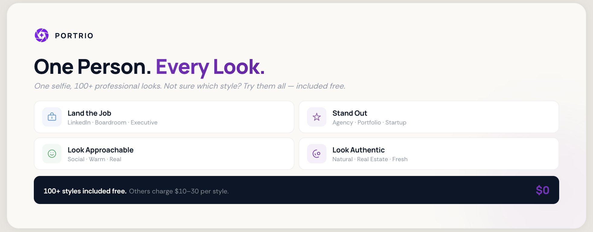 Portrio — AI Headshots from Your Selfies - Screenshot 4 showing product features and functionality