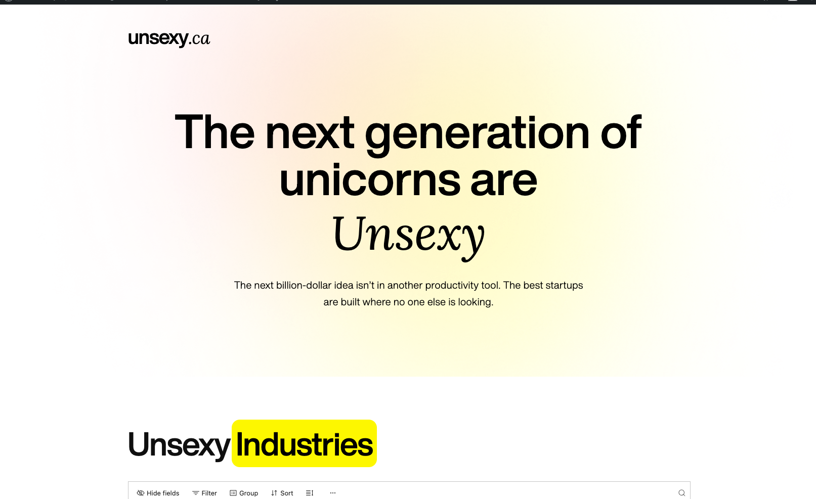 Unsexy - The next generation of unicorns are unsexy media 1