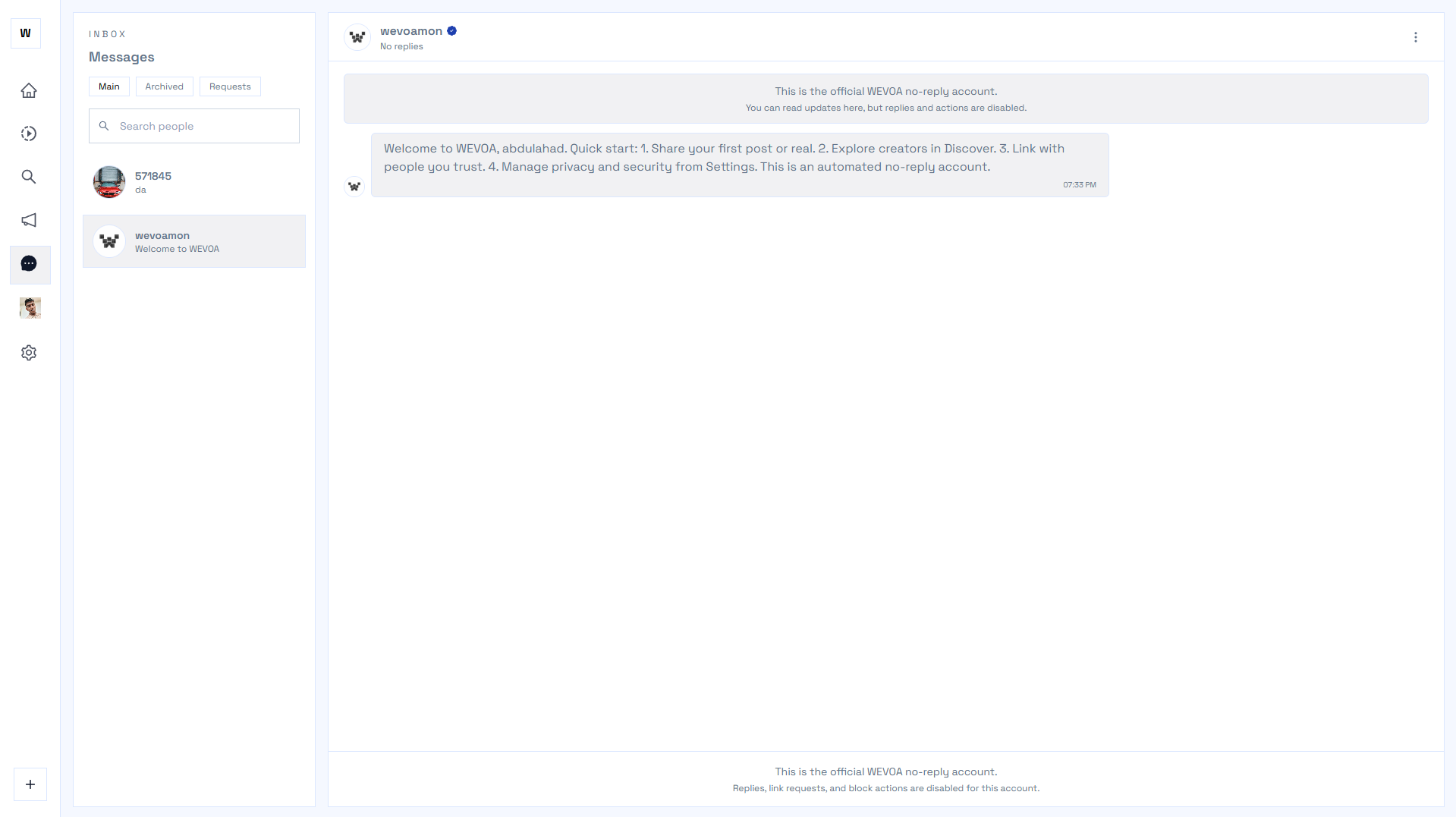 WEVOA - Screenshot 2 showing product features and functionality
