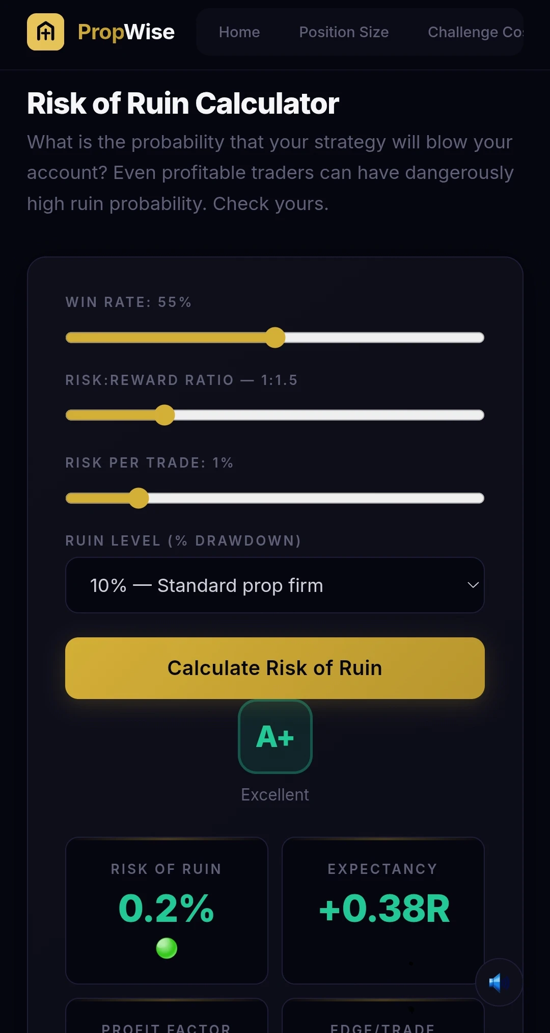 PropWise — Free Prop Firm Tools 截图 3