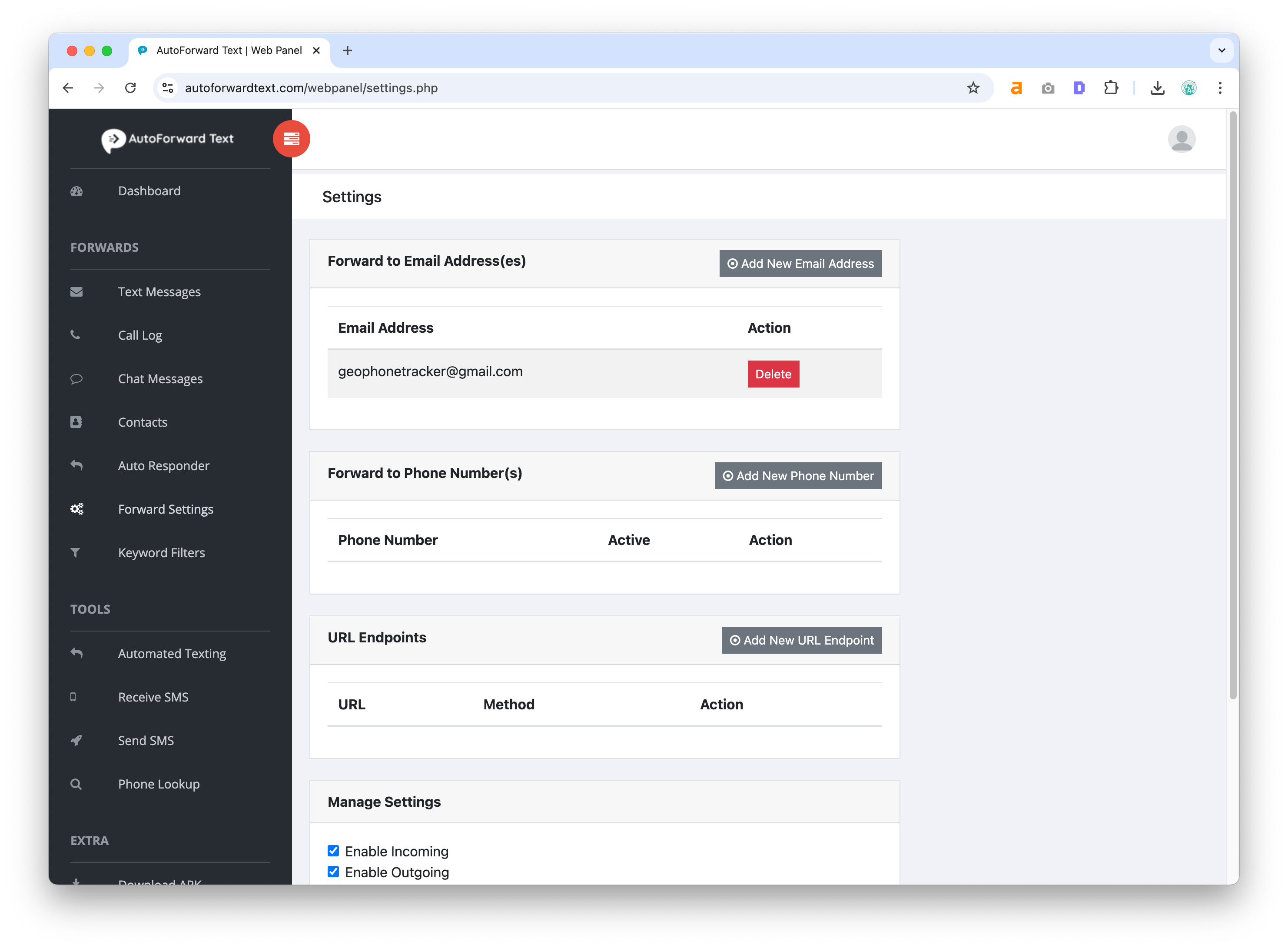 AutoForward Text gallery image