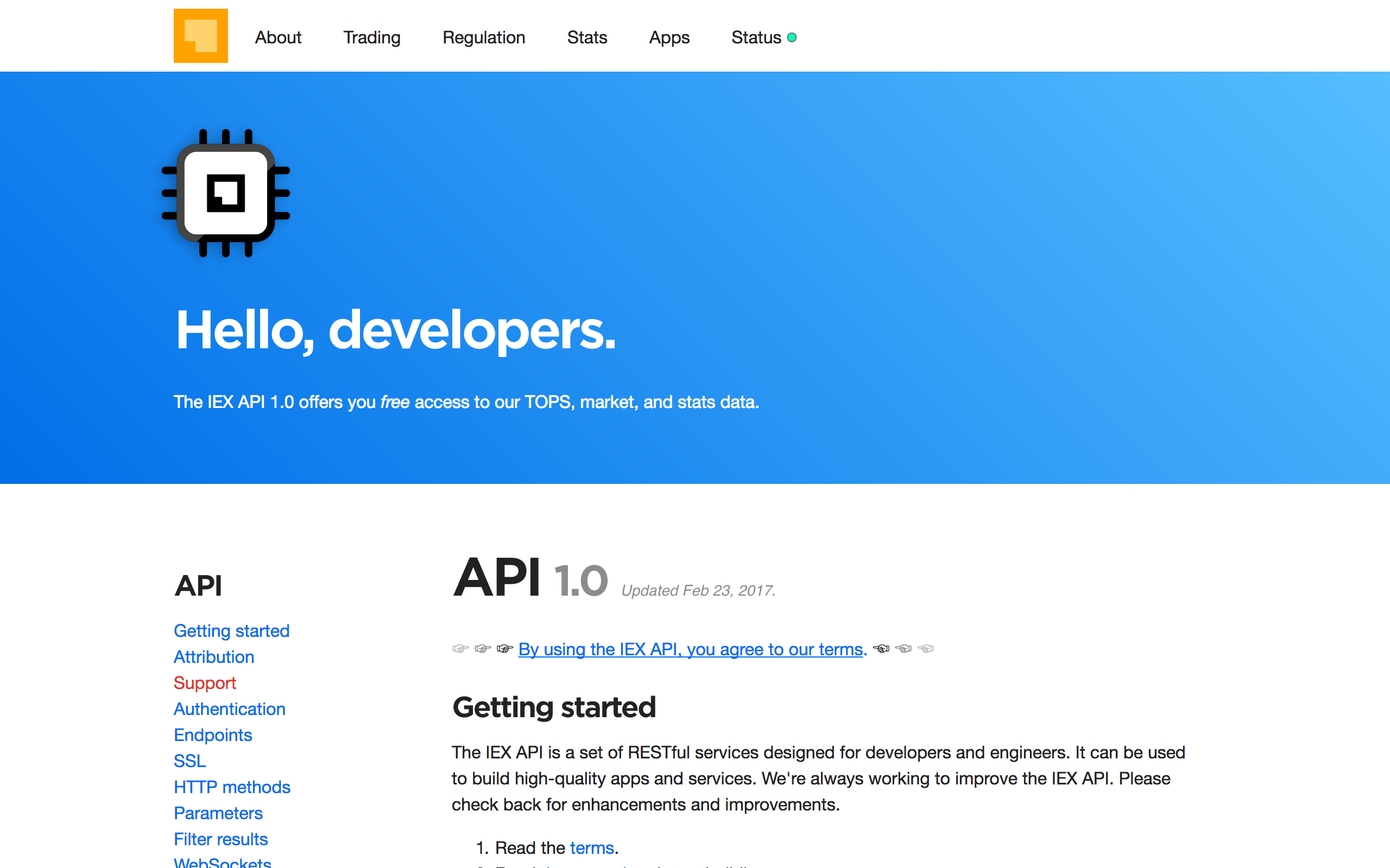 IEX API 1.0 gallery image