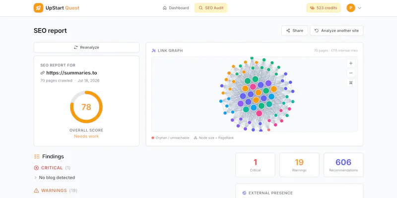 UpStart SEO screenshot 3