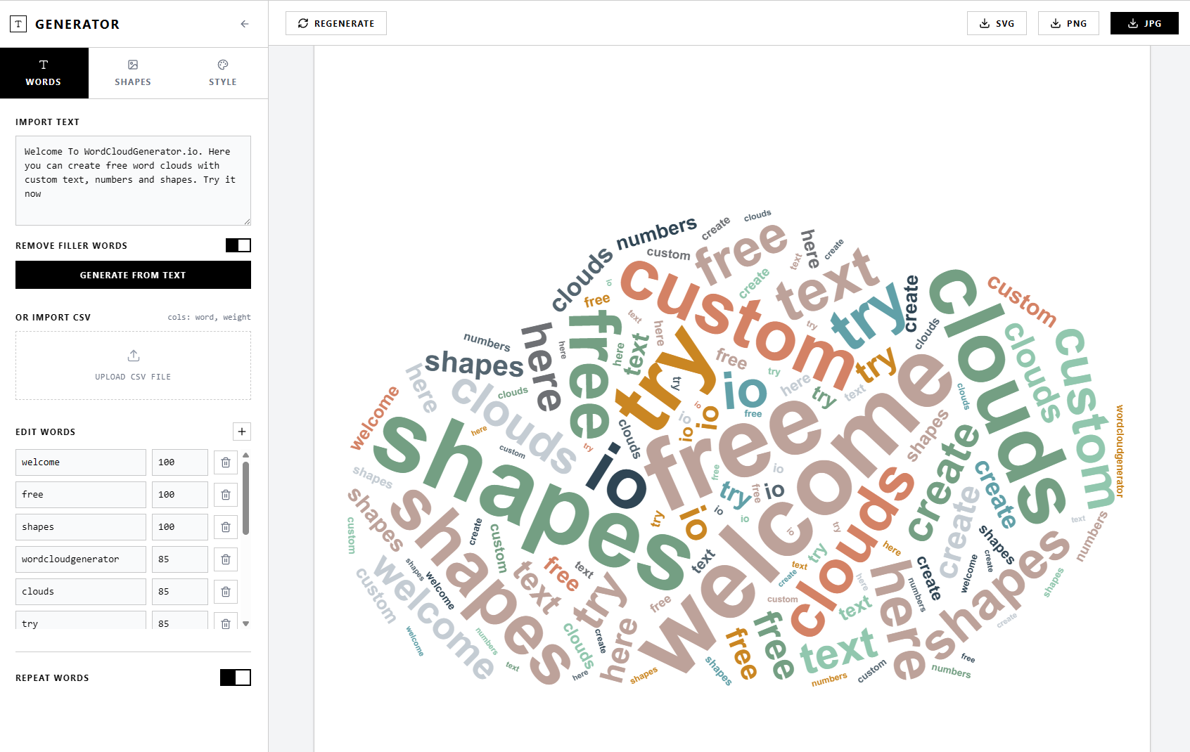 Word Cloud Generator gallery image