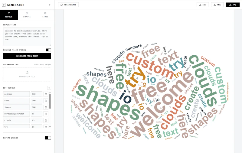 Word Cloud Generator screenshot 2