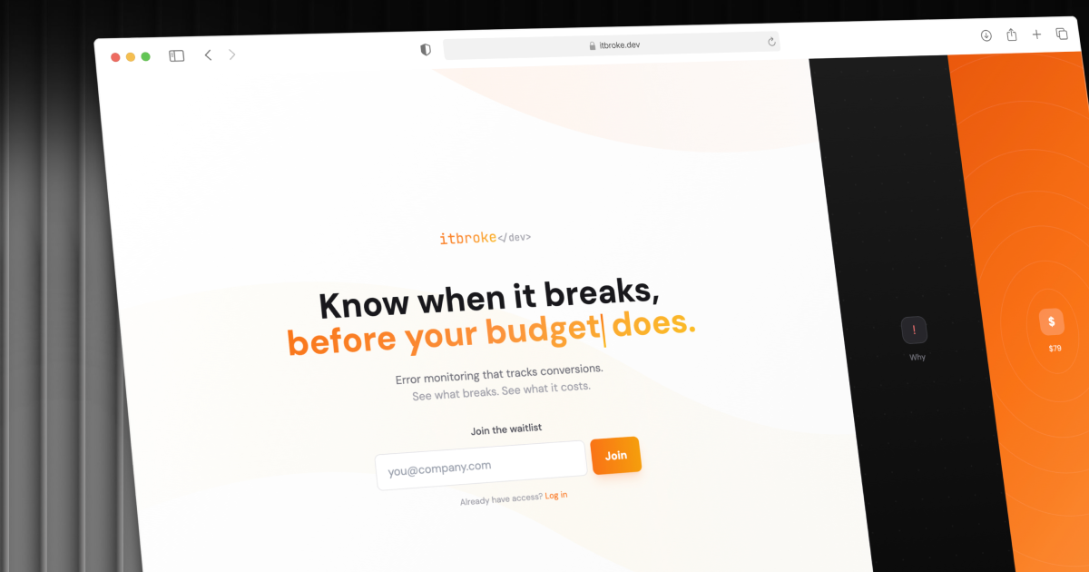 itbroke.dev - Screenshot 2 showing product features and functionality