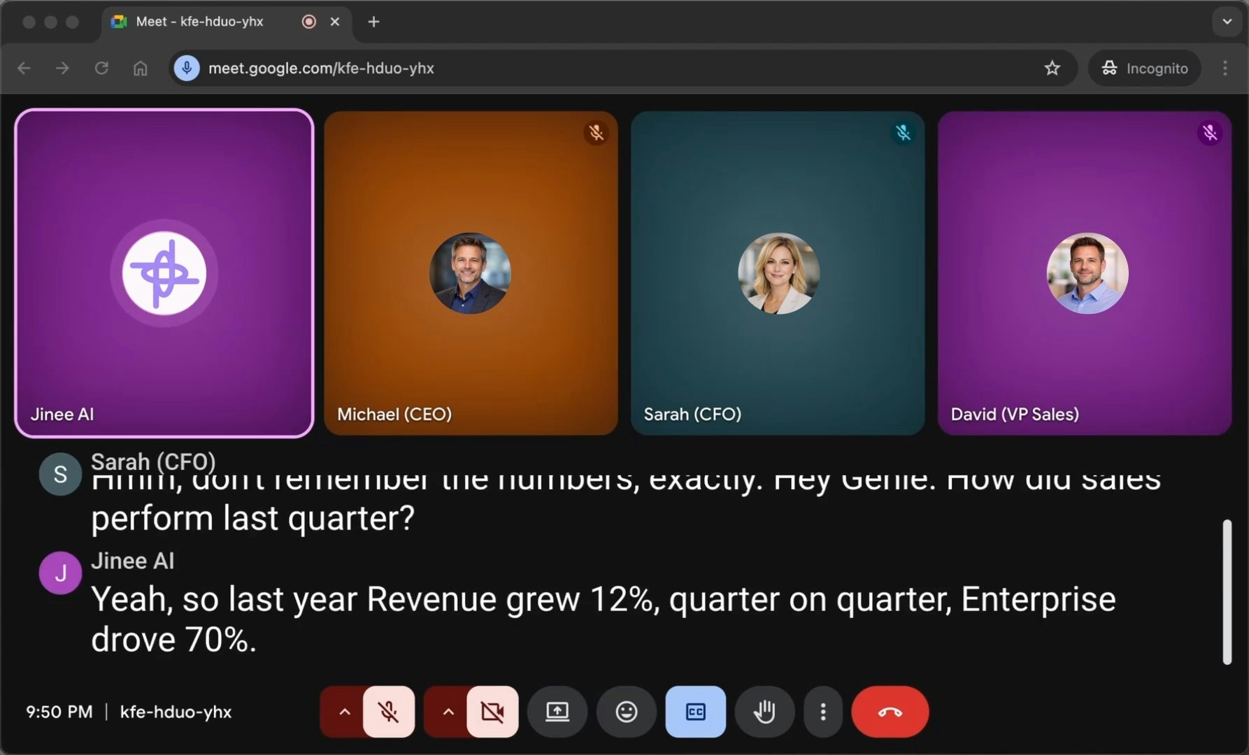 Jinee AI - Main product screenshot demonstrating key features and user interface