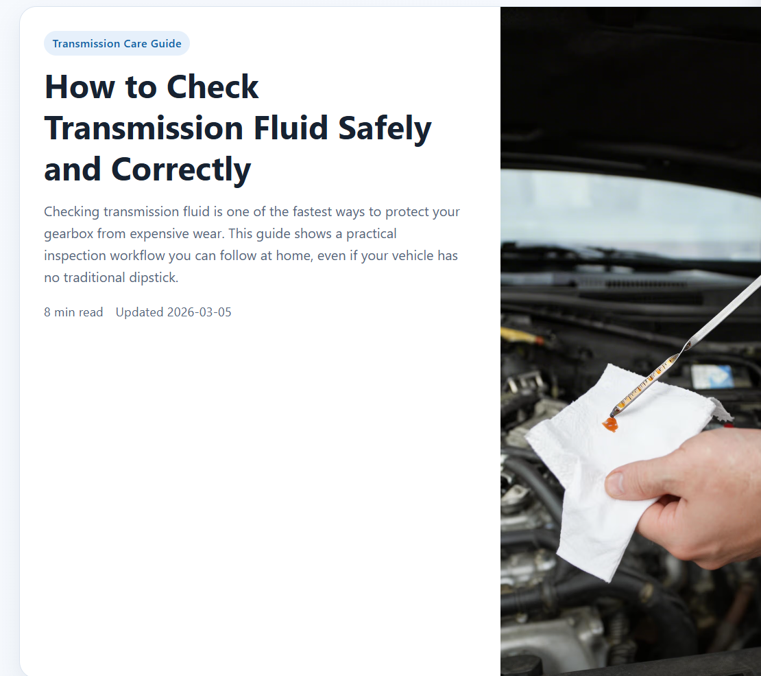 How to Check Transmission Fluid - Main product screenshot demonstrating key features and user interface