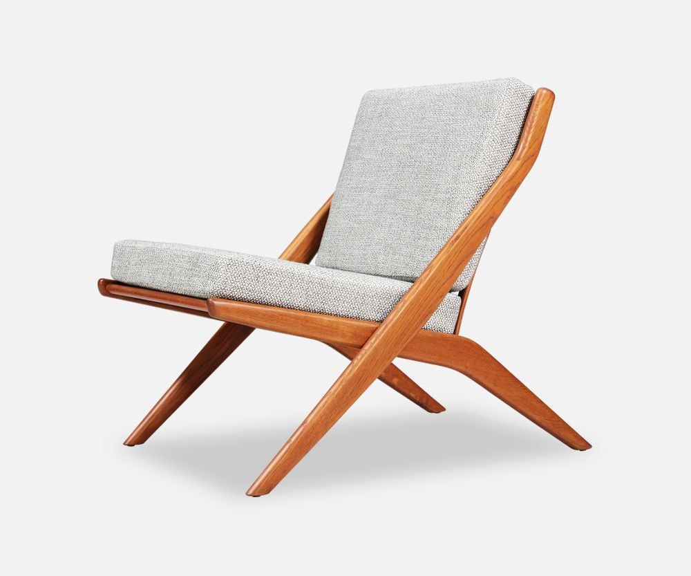 Folke Ohlsson “Scissor” Teak Lounge Chair for Dux