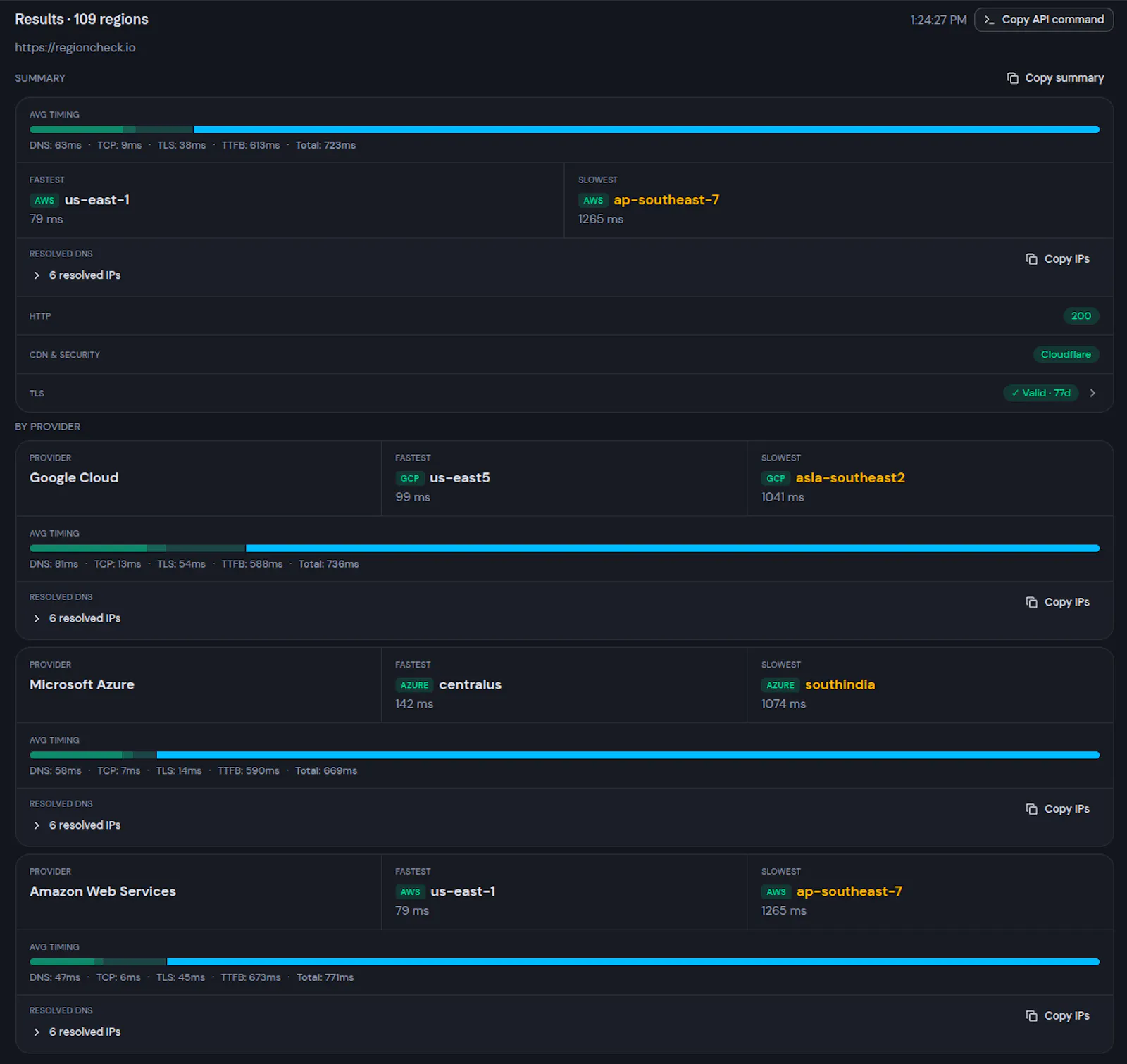 RegionCheck - Global Cloud Monitoring screenshot 2