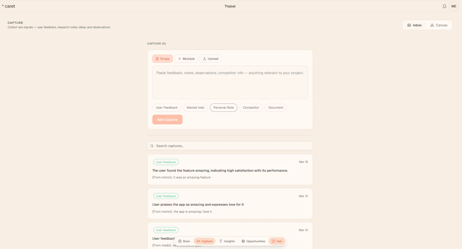 Caret screenshot 2