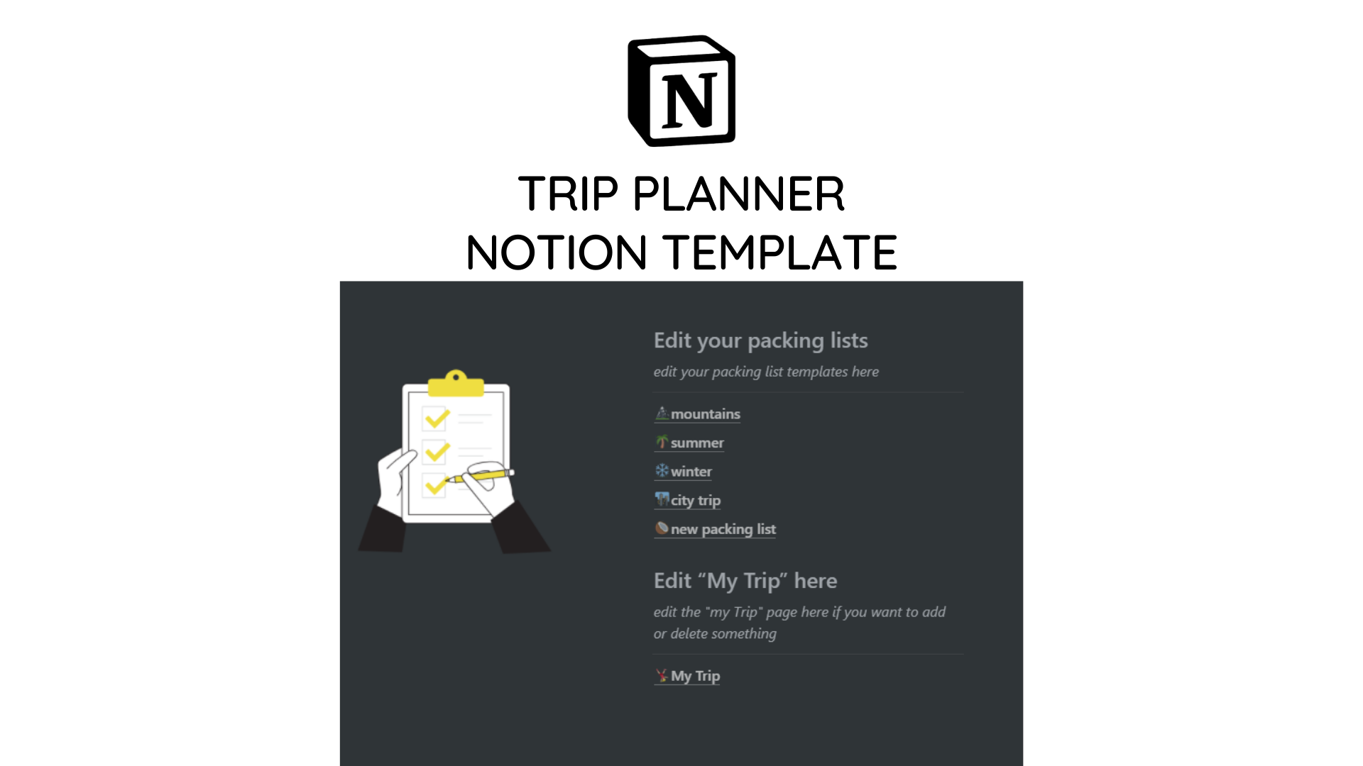 Notion Trip Planner Template gallery image