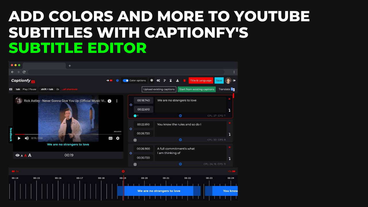 Didascalia 2.0 |Editor di sottotitoli YouTube media 3