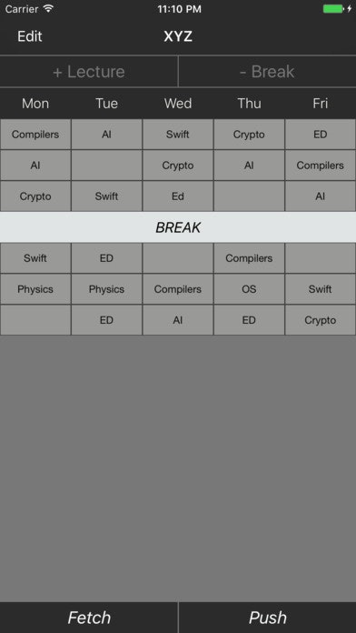 Universal Time Table Widget gallery image