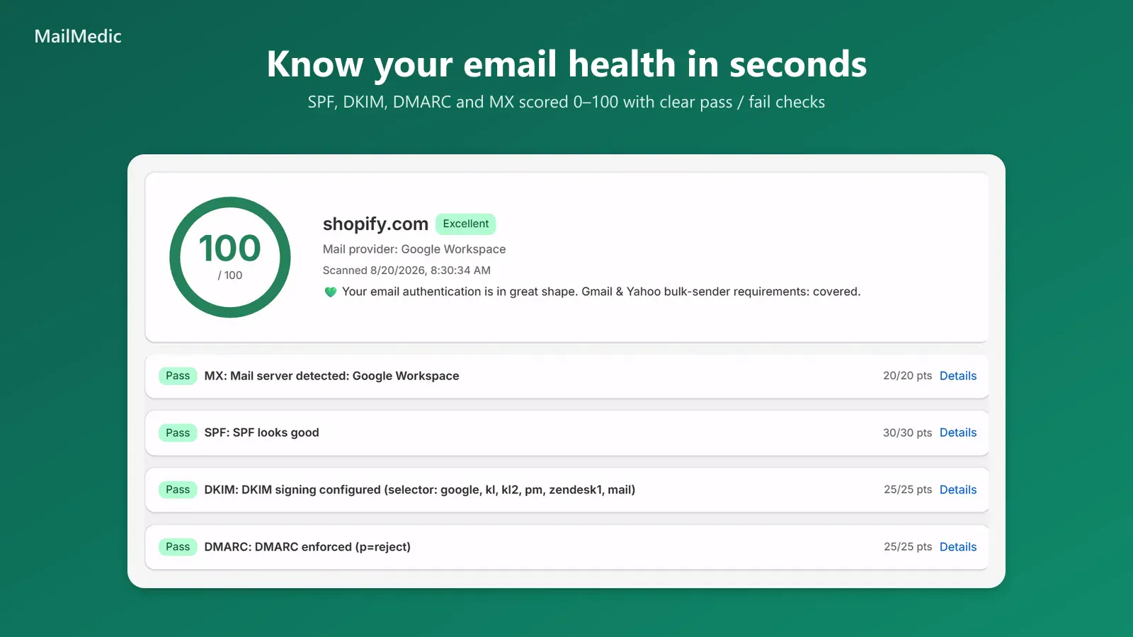 MailMedic ‑ Email Health screenshot 2