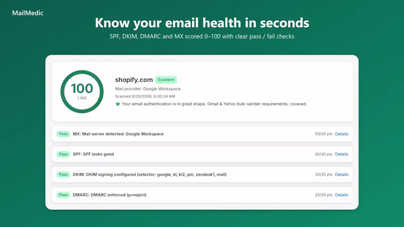 MailMedic ‑ Email Health screenshot 2