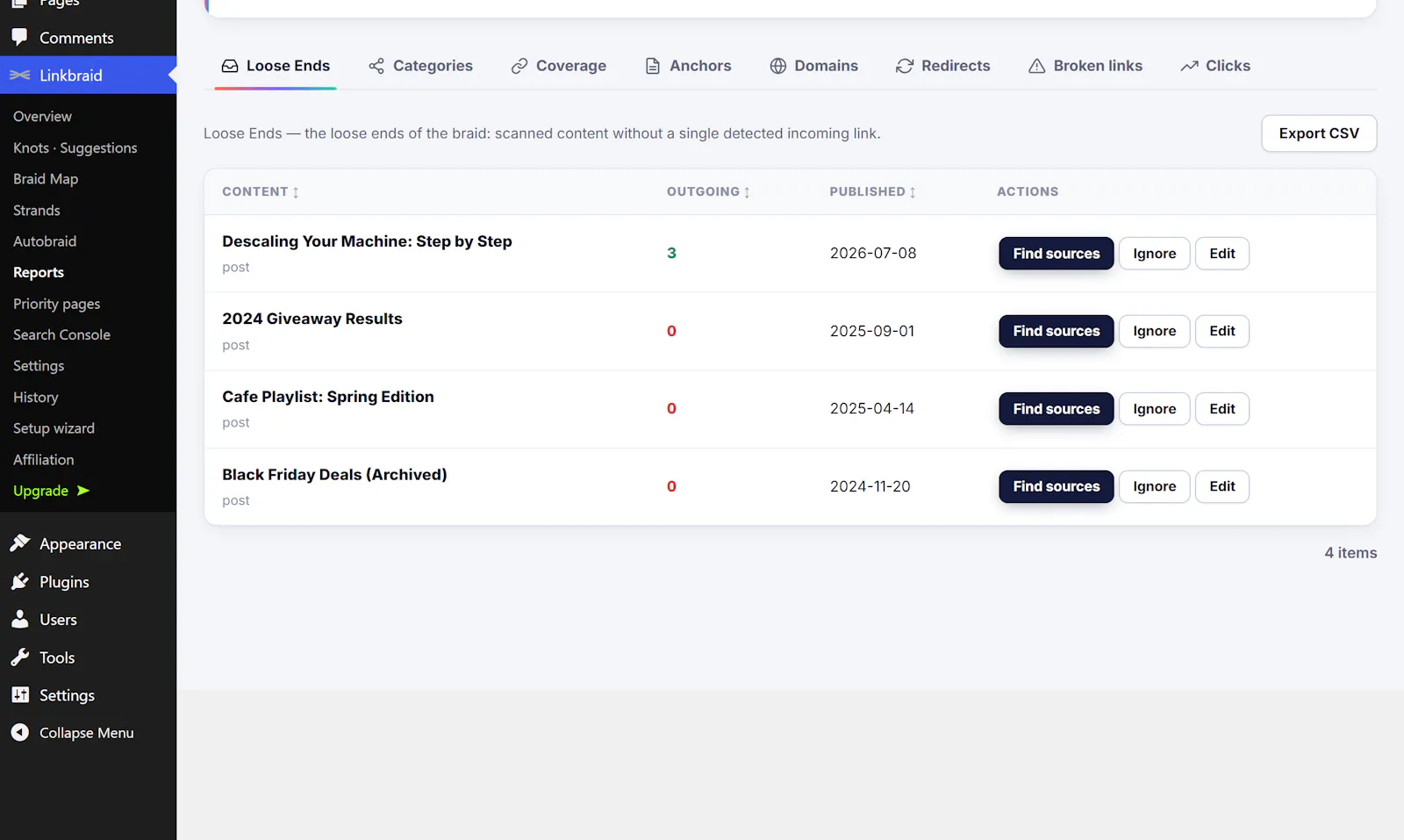 Linkbraid screenshot 2