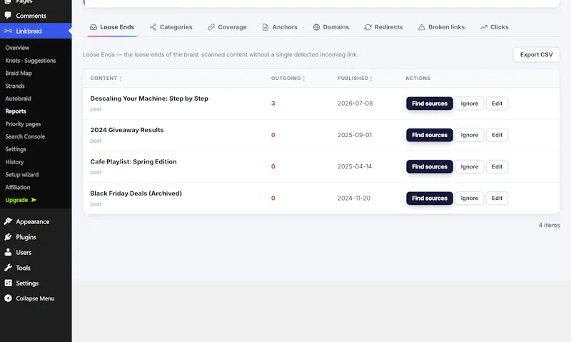 Linkbraid screenshot 2