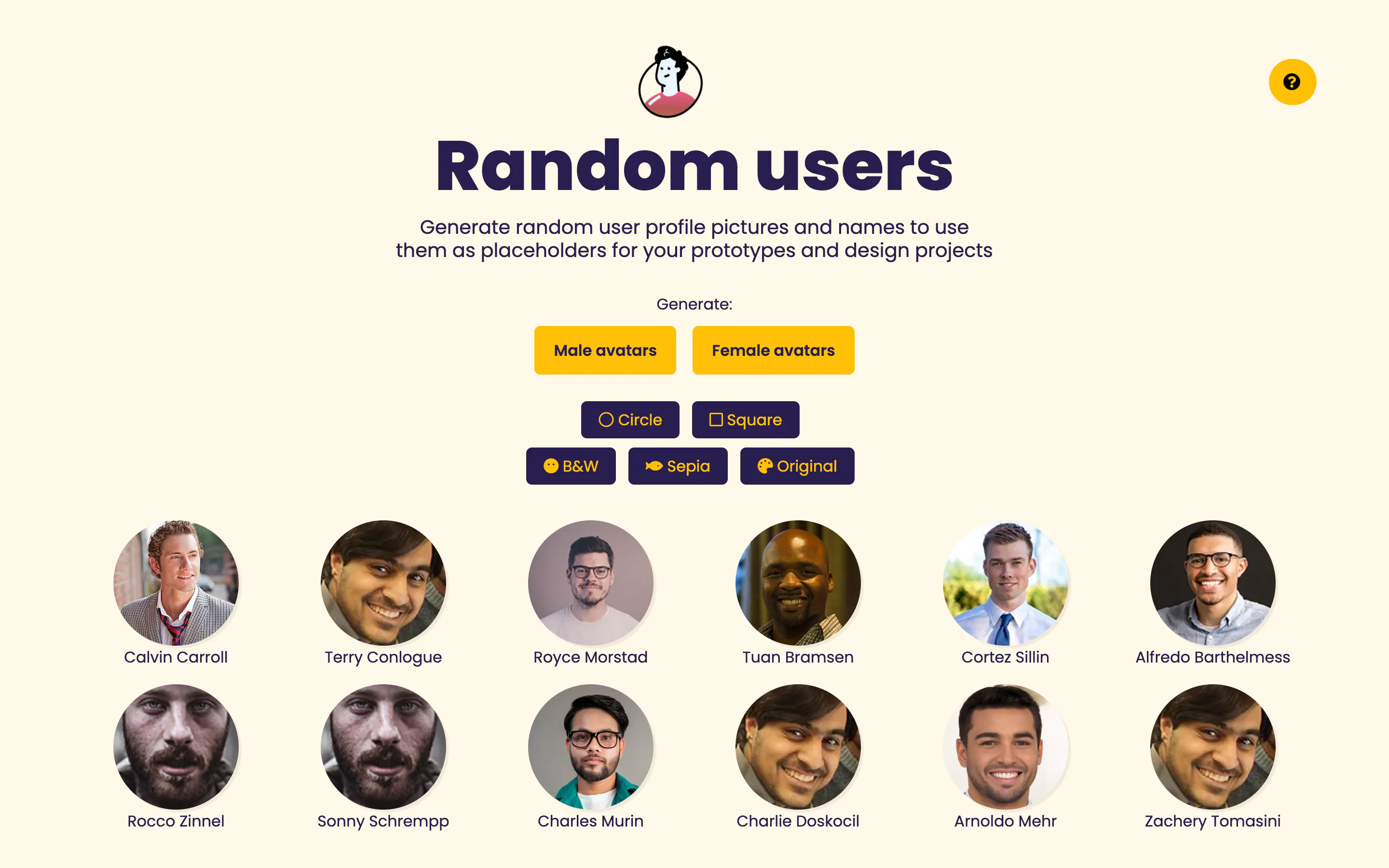 random-users – 通过单击生成随机用户个人资料图片和名称 – 搞英语 → 看世界
