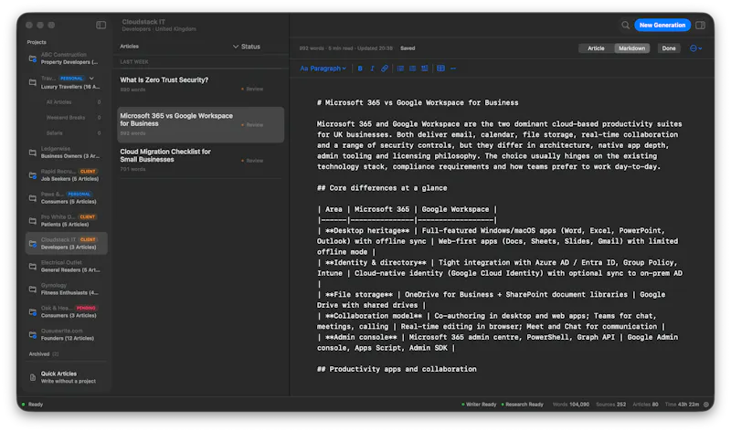 QueueWrite screenshot 2