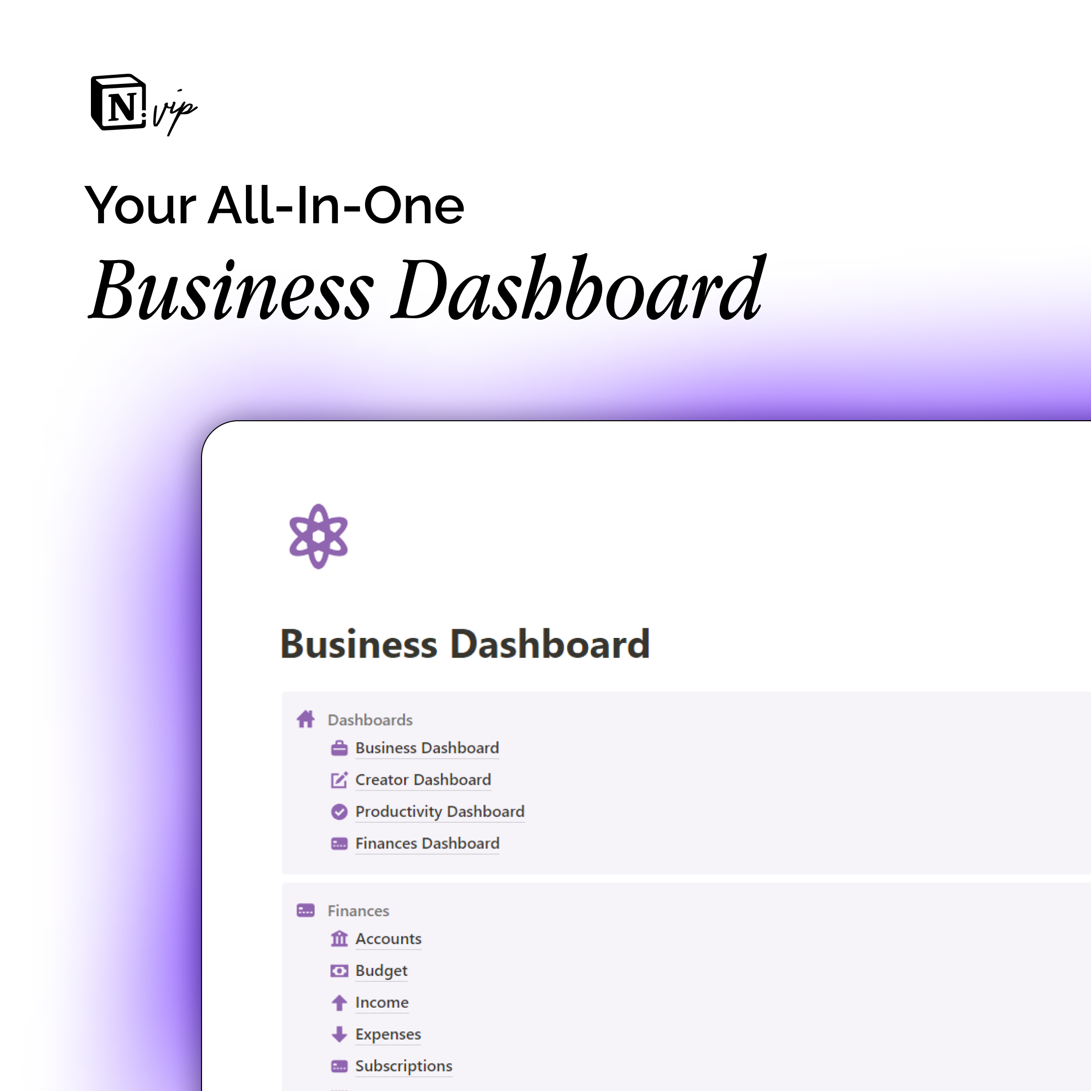 Business Dashboard - Notion Template