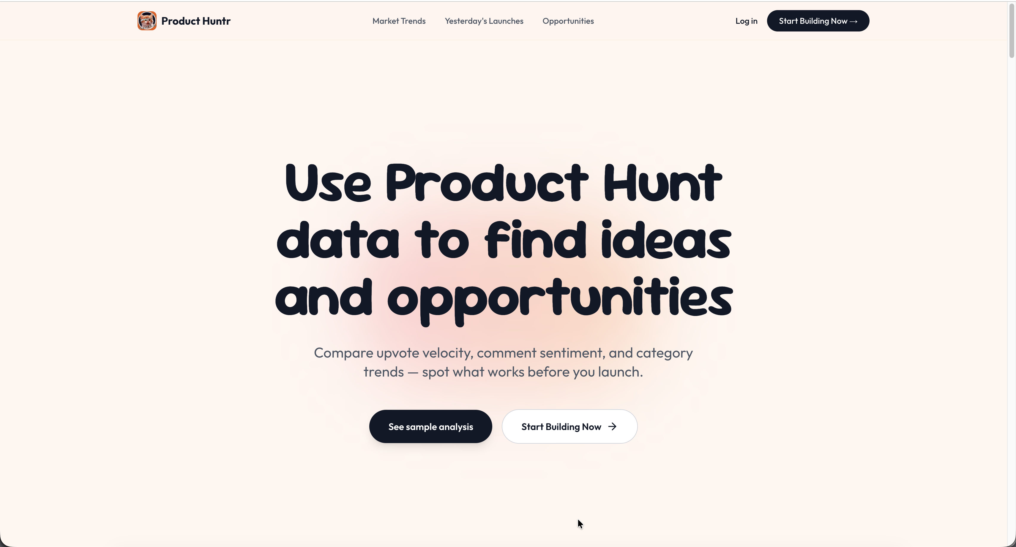 Product Huntr - Main product screenshot demonstrating key features and user interface