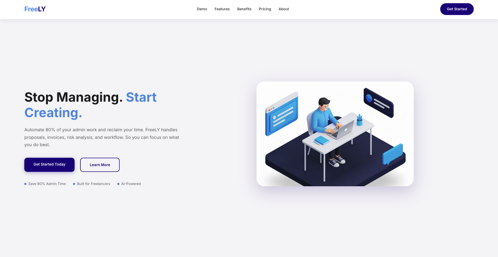 FreeLY - Main product screenshot demonstrating key features and user interface