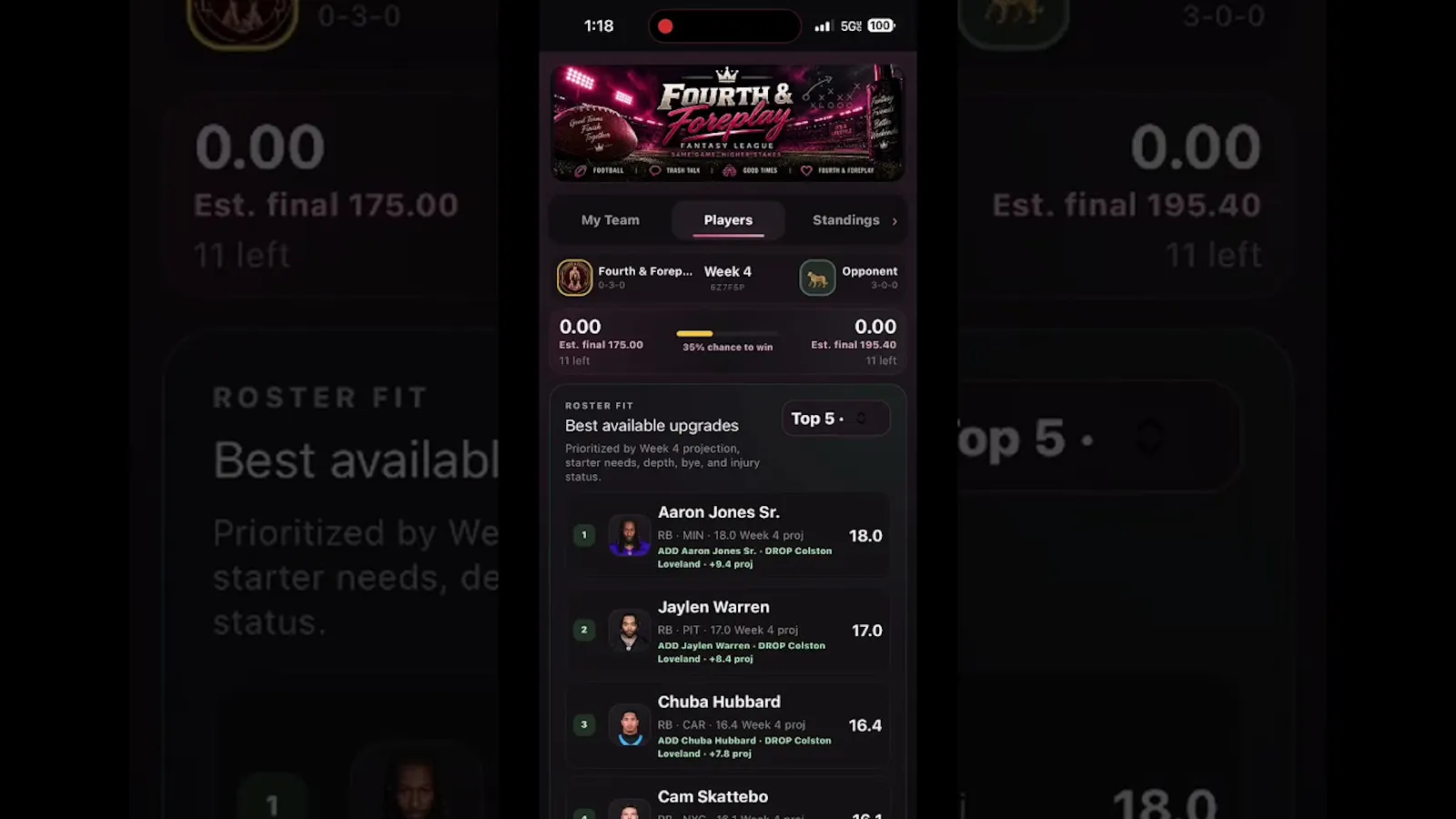 Fourth & Foreplay — Fantasy Football  screenshot 1 (video preview)