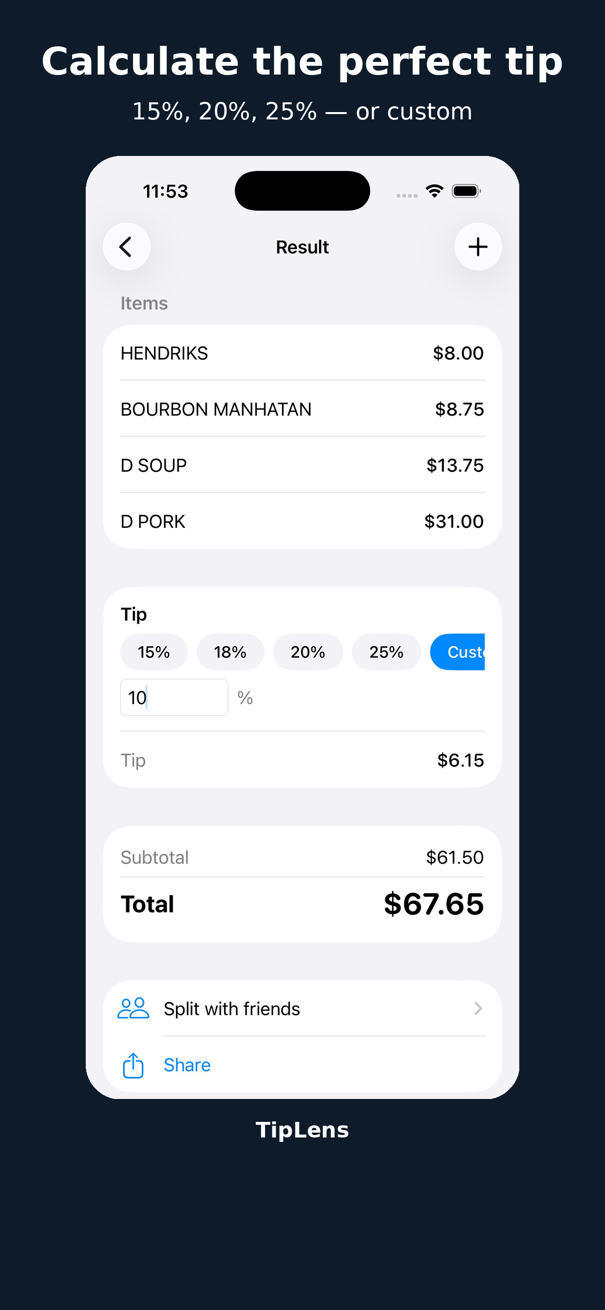 TipLens: Tip & Bill Calculator gallery image