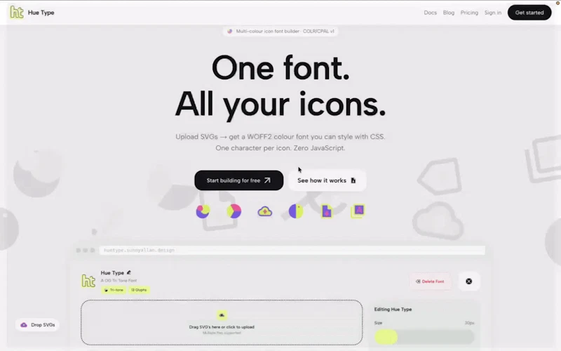 Multi Coloured Icon Fonts by Hue Type screenshot 1 (video preview)