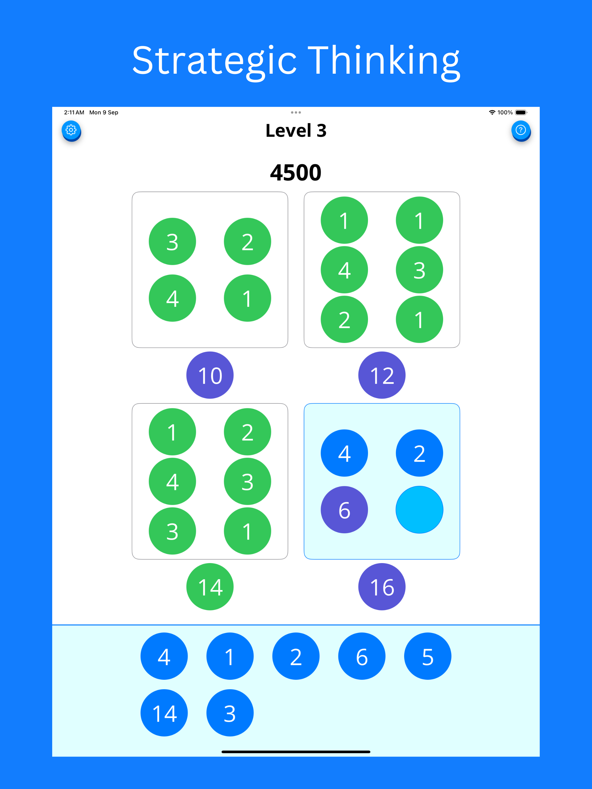 Número Quads - Juegos de rompecabezas de matemáticas media 11