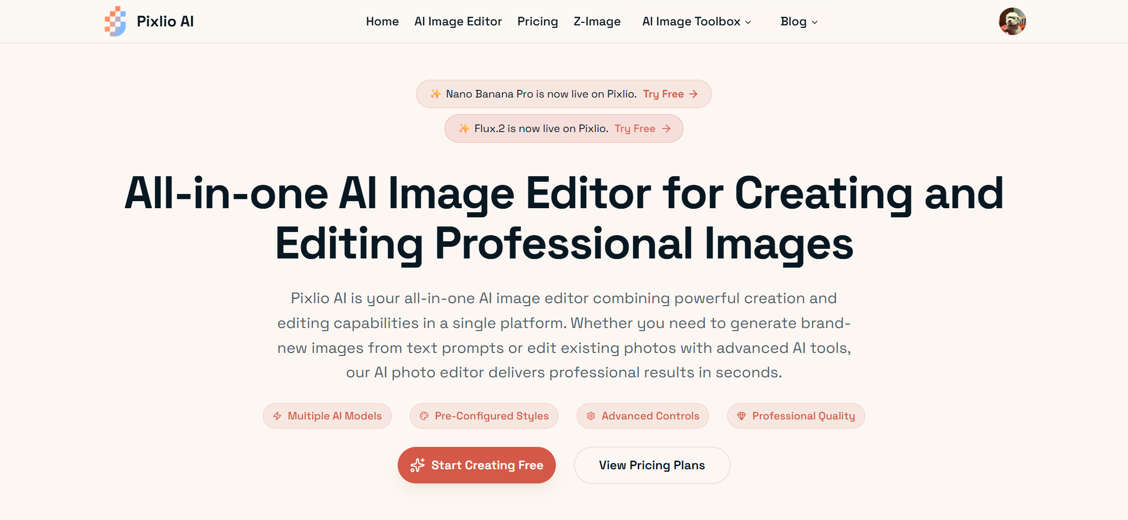 Pixlio AI - Main product screenshot demonstrating key features and user interface