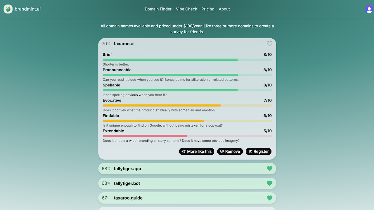Domain Finder by brandmint.ai media 3