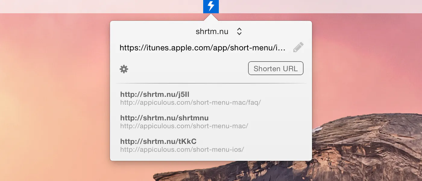 Short Menu for Mac