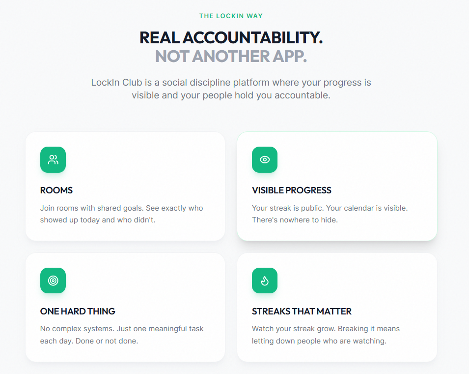 Lockin Club - Screenshot 2 showing product features and functionality