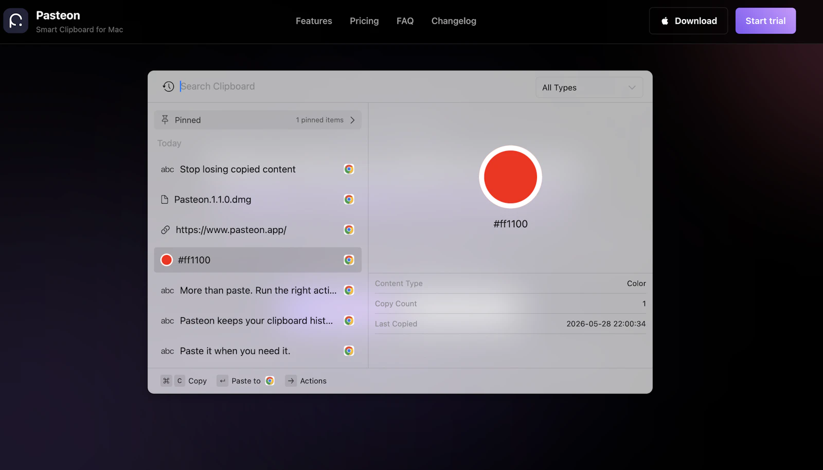 Pasteon 1.1 screenshot 1