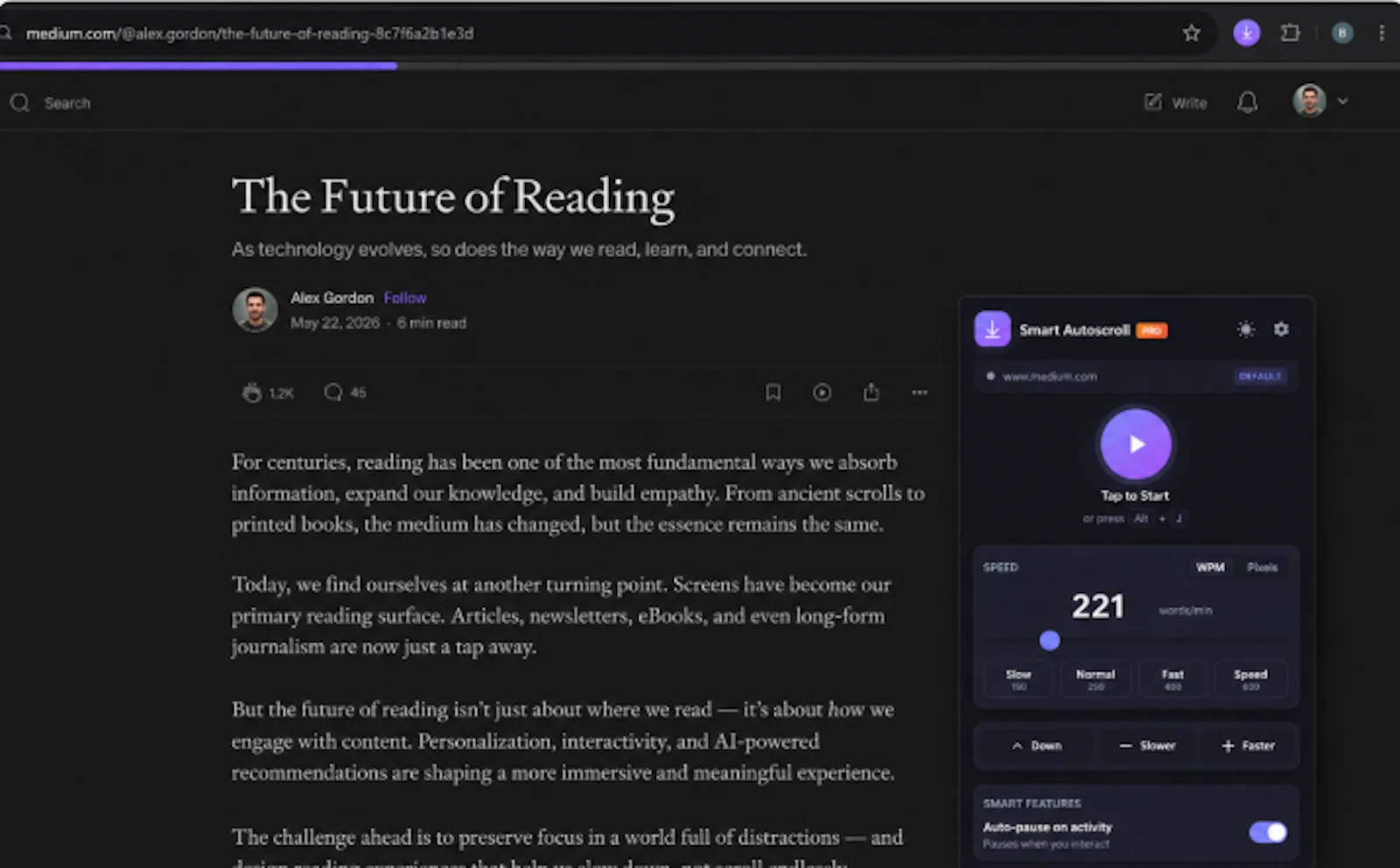 Smart Autoscroll Pro screenshot 1