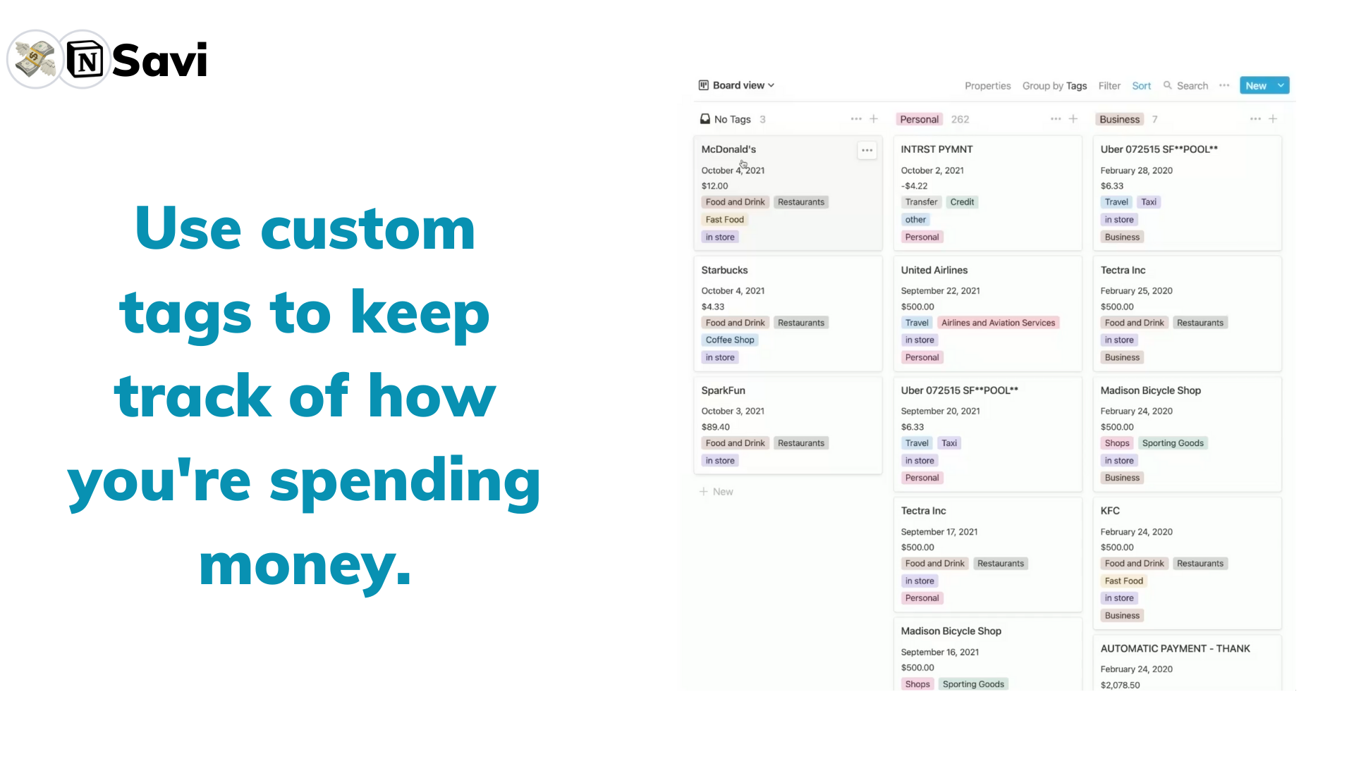 Savi: Notion Finance Tracker gallery image