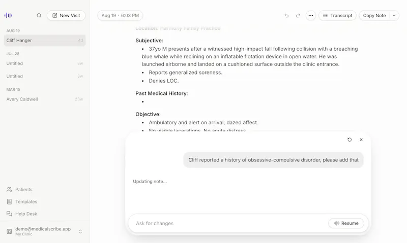 Medical Scribe screenshot 2