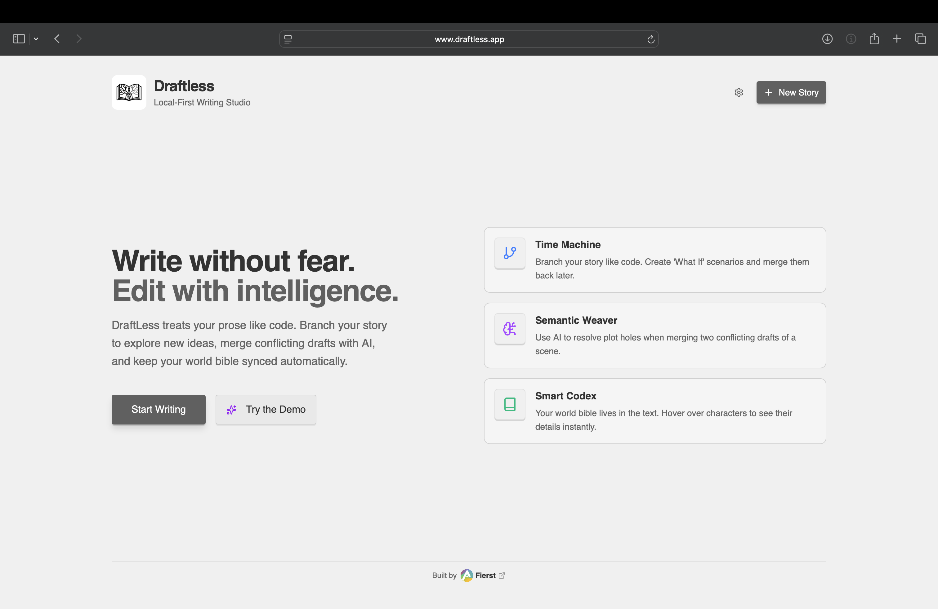 Draftless - Main product screenshot demonstrating key features and user interface