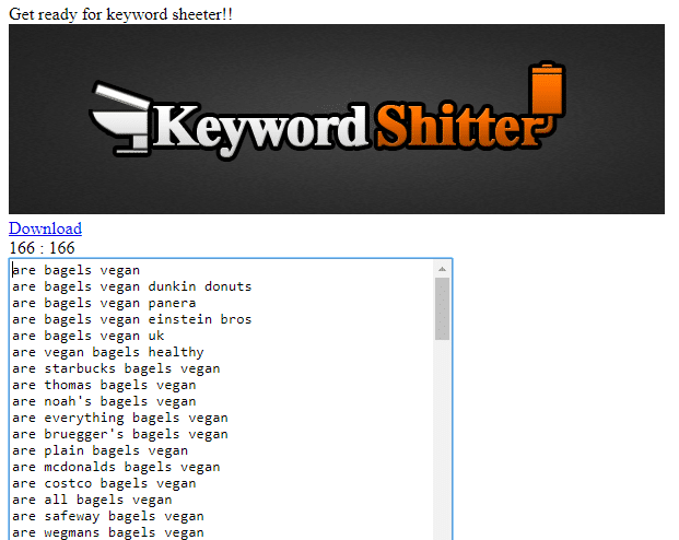 Keyword Sheeter