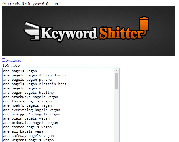 Keyword Sheeter